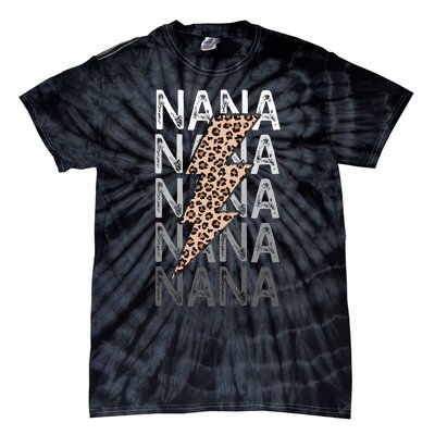 Nana Leopard Print New Grandma Bolt Tie-Dye T-Shirt