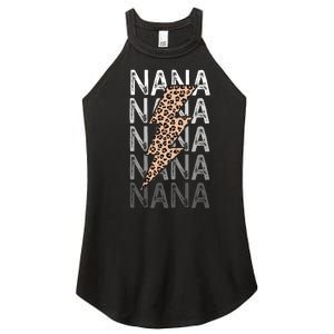 Nana Leopard Print New Grandma Bolt Women's Perfect Tri Rocker Tank