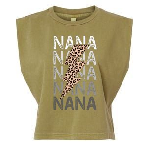 Nana Leopard Print New Grandma Bolt Garment-Dyed Women's Muscle Tee