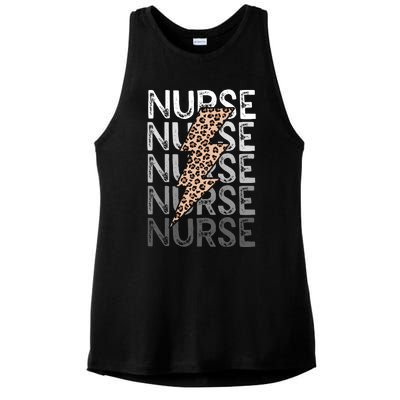 Nurse Leopard Print Nursing Student Grad Ladies PosiCharge Tri-Blend Wicking Tank