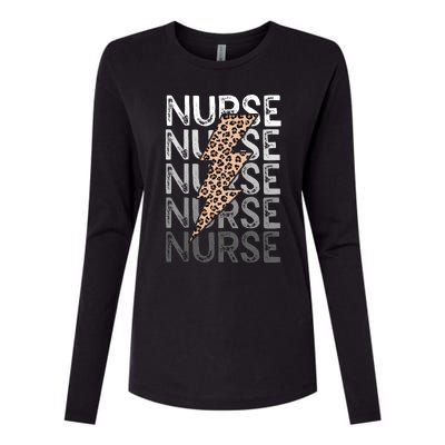 Nurse Leopard Print Nursing Student Grad Womens Cotton Relaxed Long Sleeve T-Shirt