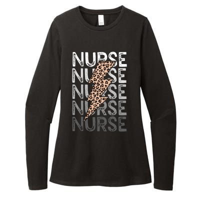 Nurse Leopard Print Nursing Student Grad Womens CVC Long Sleeve Shirt