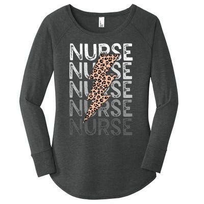 Nurse Leopard Print Nursing Student Grad Women's Perfect Tri Tunic Long Sleeve Shirt