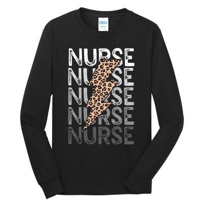 Nurse Leopard Print Nursing Student Grad Tall Long Sleeve T-Shirt