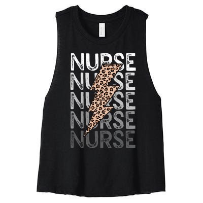 Nurse Leopard Print Nursing Student Grad Women's Racerback Cropped Tank