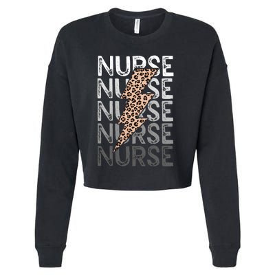 Nurse Leopard Print Nursing Student Grad Cropped Pullover Crew