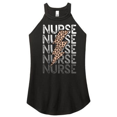 Nurse Leopard Print Nursing Student Grad Women's Perfect Tri Rocker Tank