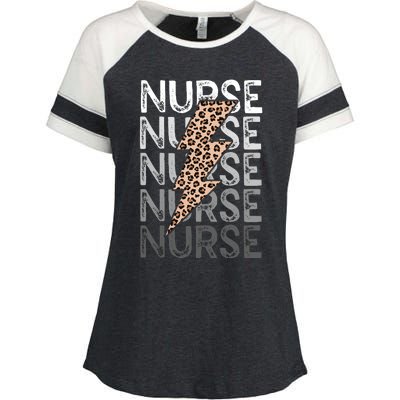 Nurse Leopard Print Nursing Student Grad Enza Ladies Jersey Colorblock Tee