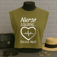 Nurse Loading.... Please Wait Garment-Dyed Women's Muscle Tee