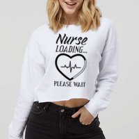 Nurse Loading.... Please Wait Cropped Pullover Crew