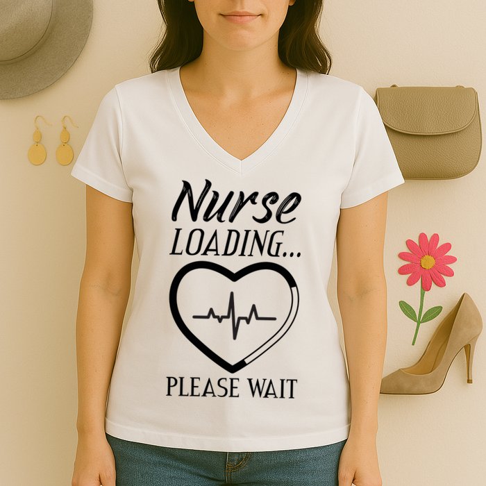 Nurse Loading.... Please Wait Women's V-Neck T-Shirt