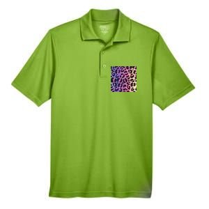 Neon Leopard Pattern Men's Origin Performance Pique Polo