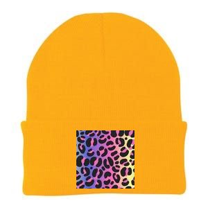 Neon Leopard Pattern Knit Cap Winter Beanie