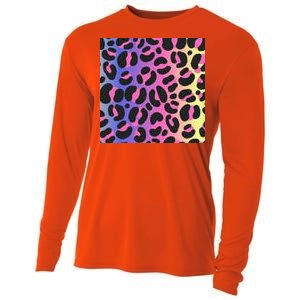 Neon Leopard Pattern Cooling Performance Long Sleeve Crew