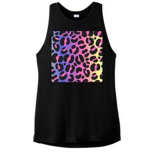 Neon Leopard Pattern Ladies PosiCharge Tri-Blend Wicking Tank