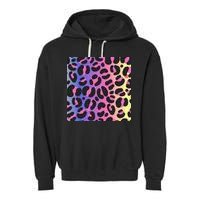 Neon Leopard Pattern Garment-Dyed Fleece Hoodie