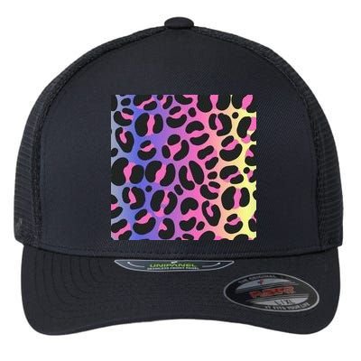 Neon Leopard Pattern Flexfit Unipanel Trucker Cap