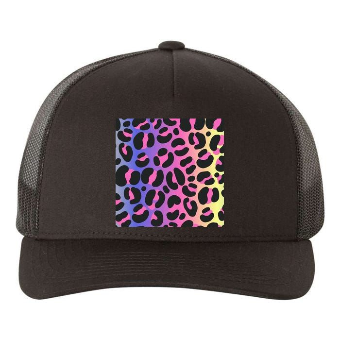 Neon Leopard Pattern Yupoong Adult 5-Panel Trucker Hat