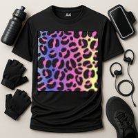 Neon Leopard Pattern Cooling Performance Crew T-Shirt