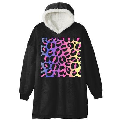 Neon Leopard Pattern Hooded Wearable Blanket