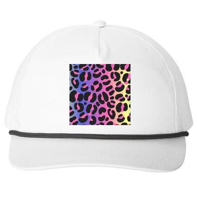 Neon Leopard Pattern Snapback Five-Panel Rope Hat