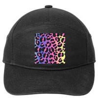 Neon Leopard Pattern 7-Panel Snapback Hat