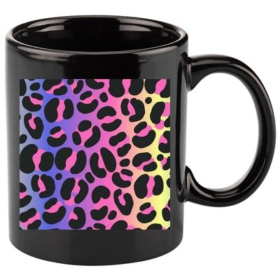 Neon Leopard Pattern 11oz C Handle Ceramic Mug