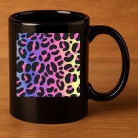 Neon Leopard Pattern 11oz C Handle Ceramic Mug
