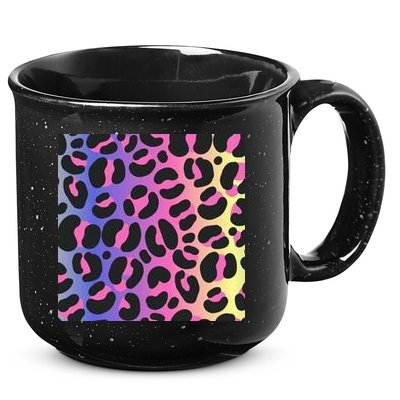Neon Leopard Pattern 15oz Campfire Ceramic Mug