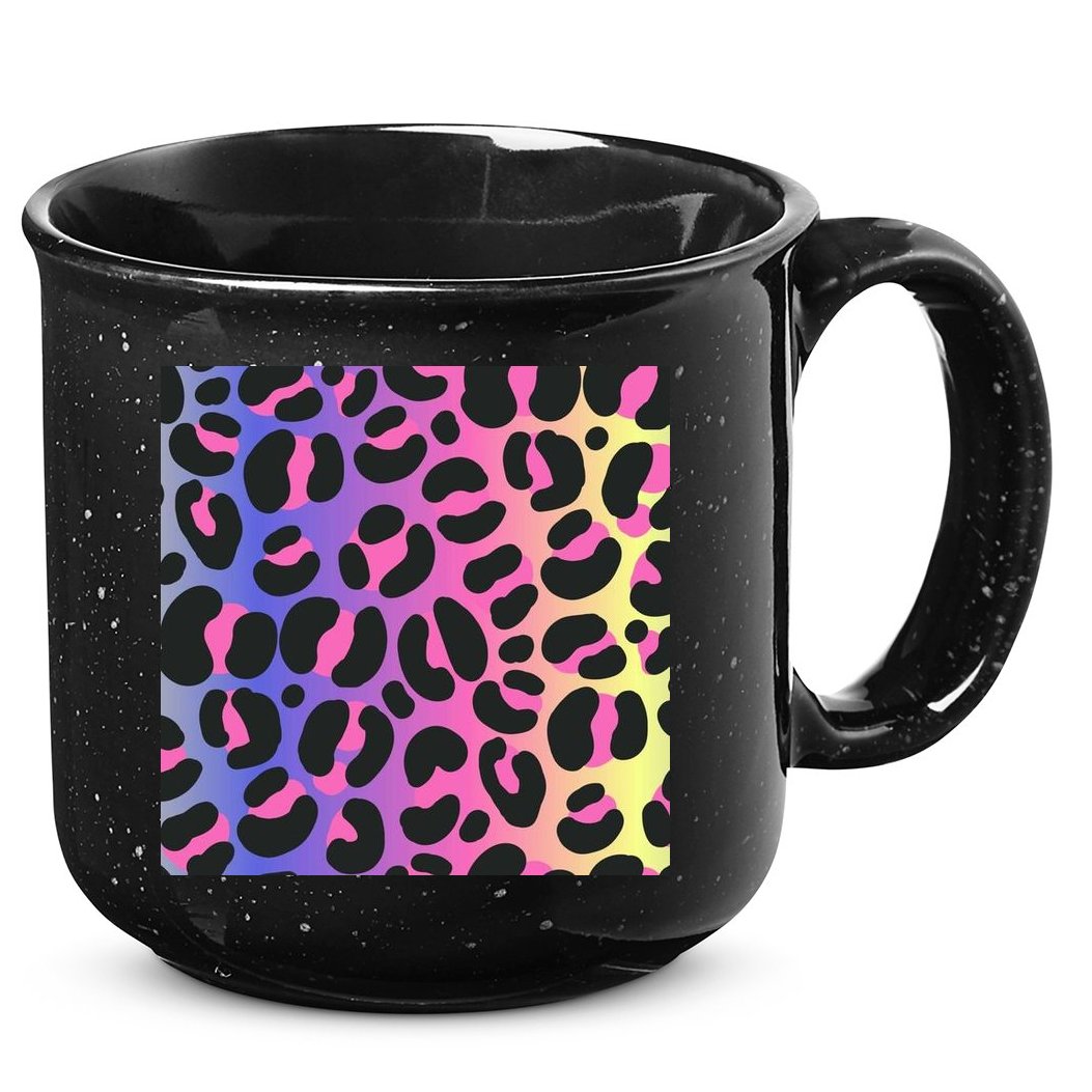 Neon Leopard Pattern 15oz Campfire Ceramic Mug