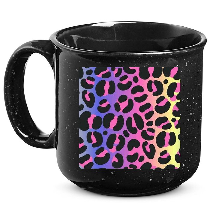 Neon Leopard Pattern 15oz Campfire Ceramic Mug