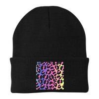 Neon Leopard Pattern Knit Cap Winter Beanie