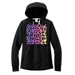 Neon Leopard Pattern Women's Fleece Hoodie