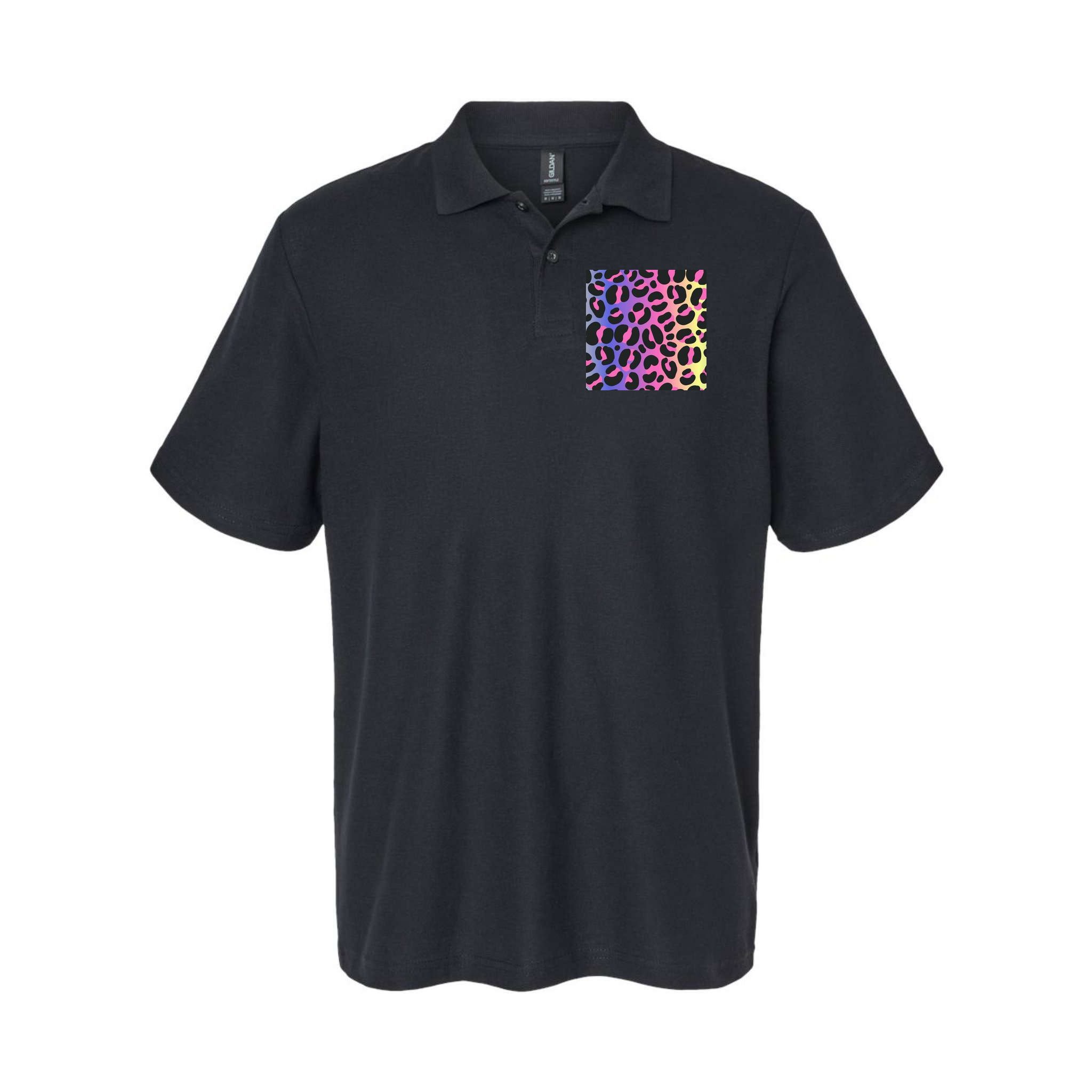 Neon Leopard Pattern Polo