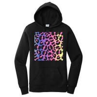 Neon Leopard Pattern Women's Pullover Hoodie