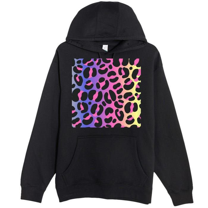 Neon Leopard Pattern Premium Pullover Hoodie
