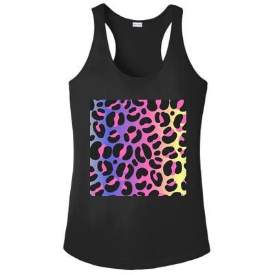 Neon Leopard Pattern Ladies PosiCharge Competitor Racerback Tank