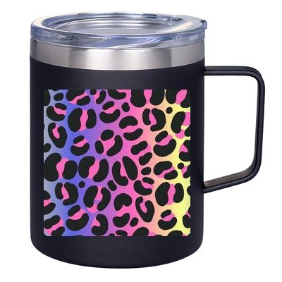 Neon Leopard Pattern 12oz Stainless Steel Coffee Mug