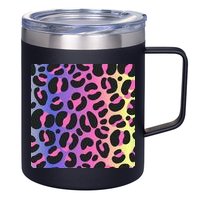 Neon Leopard Pattern 12oz Stainless Steel Coffee Mug