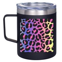 Neon Leopard Pattern 12oz Stainless Steel Coffee Mug