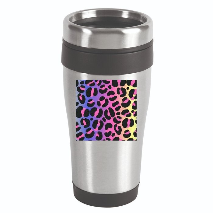 Neon Leopard Pattern 16oz Travel Tumbler