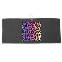 Neon Leopard Pattern Large Microfiber Waffle Golf Towel