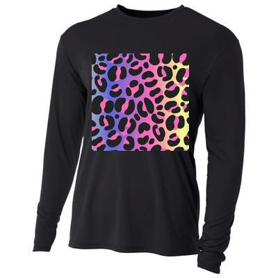 Neon Leopard Pattern Cooling Performance Long Sleeve Crew