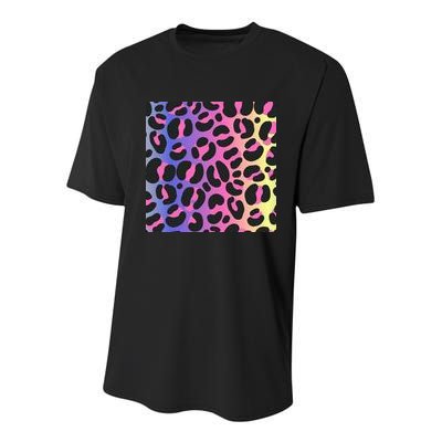 Neon Leopard Pattern Youth Performance Sprint T-Shirt