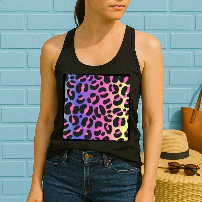 Neon Leopard Pattern Womens Tank Top