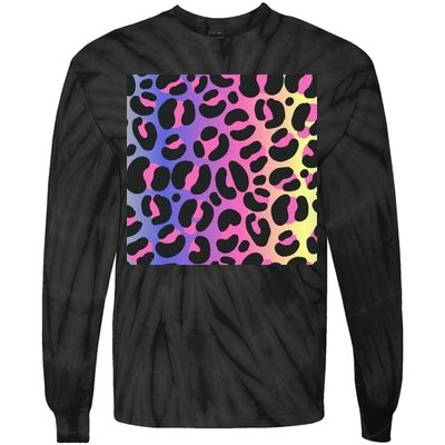 Neon Leopard Pattern Tie-Dye Long Sleeve Shirt