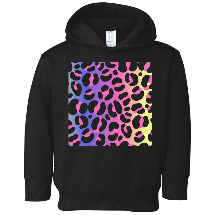 Neon Leopard Pattern Toddler Hoodie
