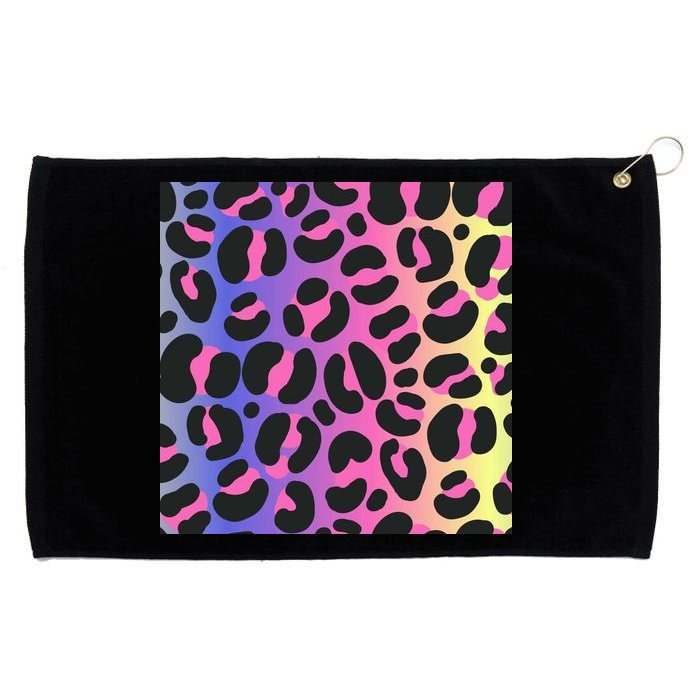 Neon Leopard Pattern Grommeted Golf Towel