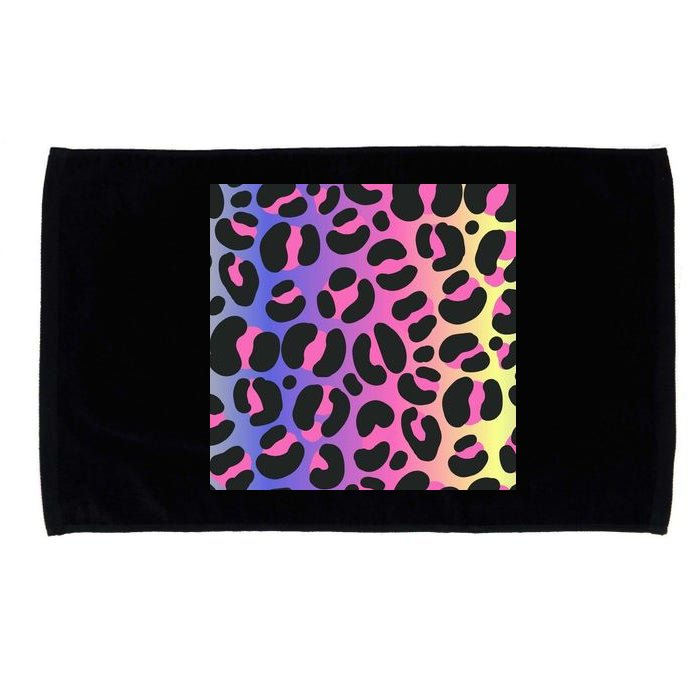 Neon Leopard Pattern Microfiber Hand Towel