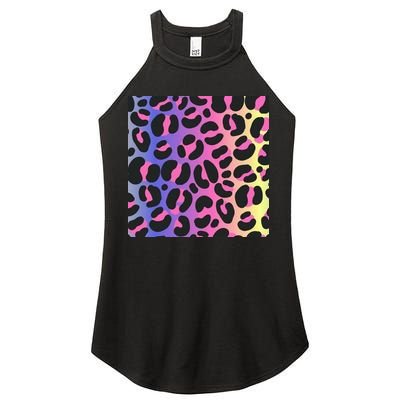 Neon Leopard Pattern Women's Perfect Tri Rocker Tank